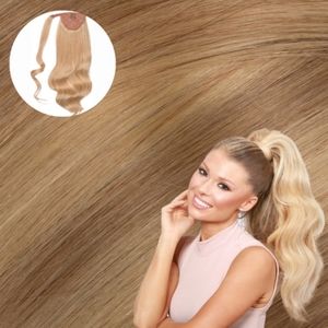 Real hair ponytail extension in Sunset blonde by Cashmere hair 20 inches